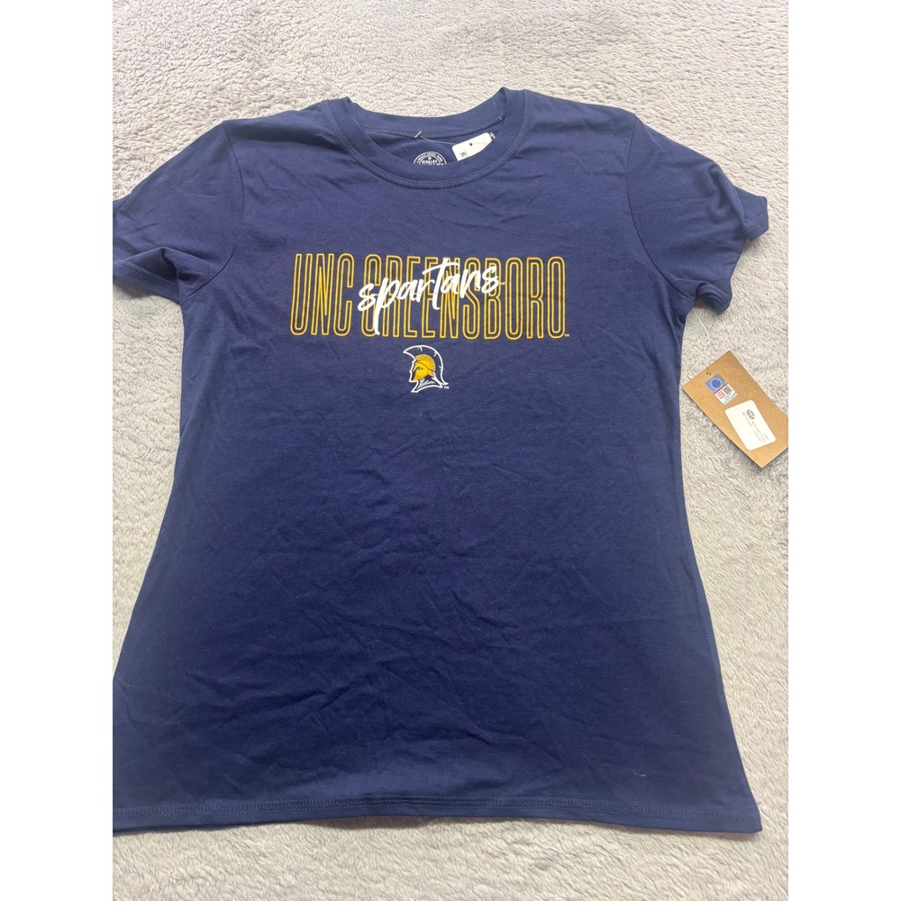 UNC Greensboro Spartans Navy Blue Graphic T-Shirt Womens Medium Rivalry Threads